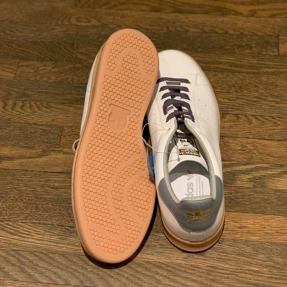 adidas Other - New Stan Smith Custom White, Gray, Gold, Gum 10.5